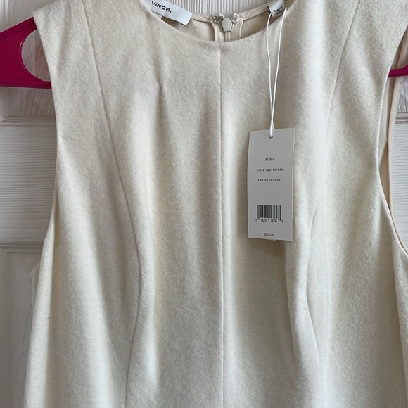 Vince Paneled Crew Neck Dress in Cream - Picture 5 of 9